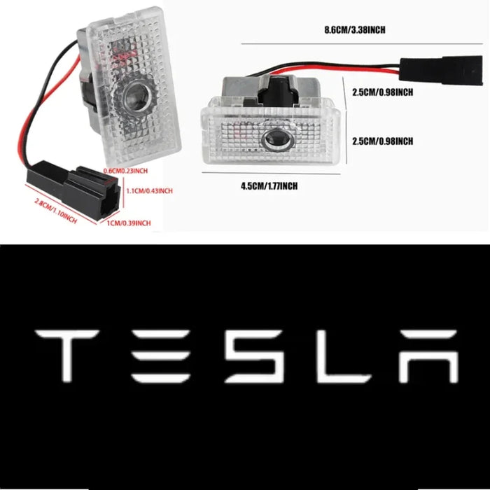 Tesla 2Pcs Car Door Projector Welcome Lights Accessories For Tesla Model 3 S X Y Cybertruck Roadster SpaceX Car Accessories - Samanta Factory