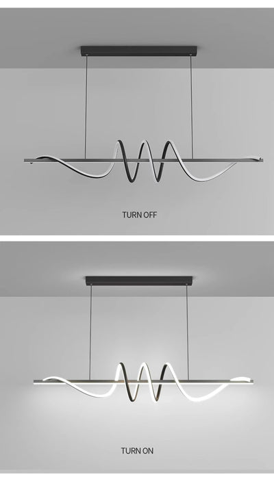 Contemporary Aluminum & Acrylic Pendant Chandelier with Adjustable Brightness & Remote - Samanta Factory