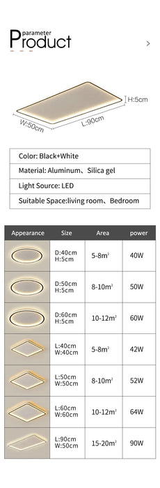 Modern Ultra-Thin LED Ceiling Light – Remote Control, Dimmable, Energy-Saving Lighting Fixture - Samanta Factory