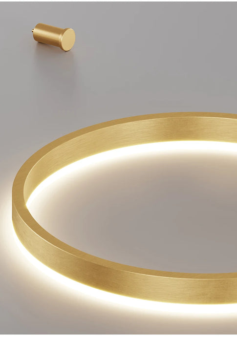 Modern LED Pendant Light – Gold Aluminum Chandelier with Remote Control - Samanta Factory
