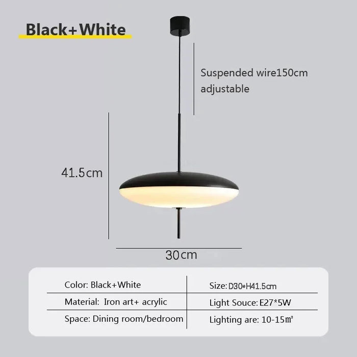 Modern Pendant Light – Flying Saucer Design with LED Illumination