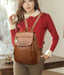 High-Quality Leather Backpack for Women – Large Capacity Travel & School Bag, Fashionable Mochila Shoulder Bag - Samanta Factory