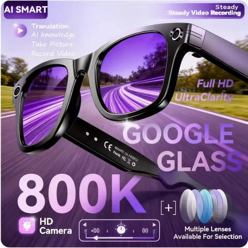 AI Smart Glasses with HD Camera & Translation – Color-Changing Bluetooth Calling Sunglasses SF