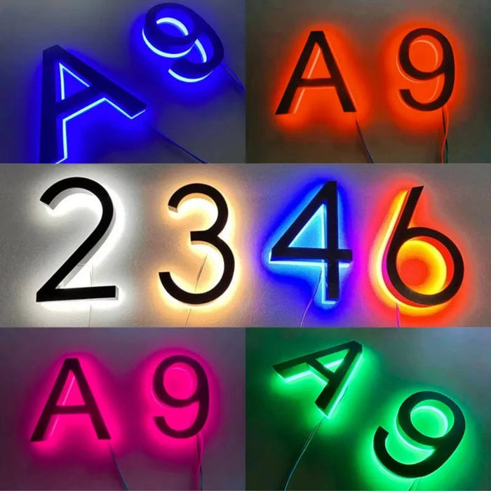 LED House Numbers – Backlit Stainless Steel Address Sign SF