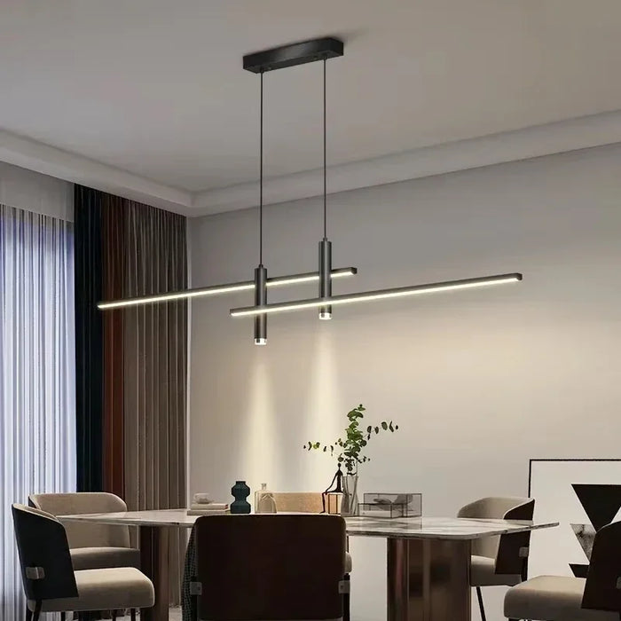 Modern LED Pendant Light – Adjustable Aluminum Chandelier with Dimmable Lighting - Samanta Factory