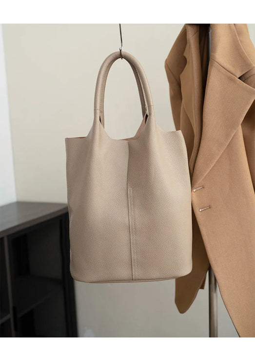 Bucket Bag – Soft Versatile Leather Shoulder Handbag for Women - Samanta Factory