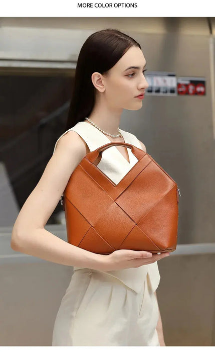 Cow Leather Shoulder Bag – Soft Satchel for Four Seasons SF