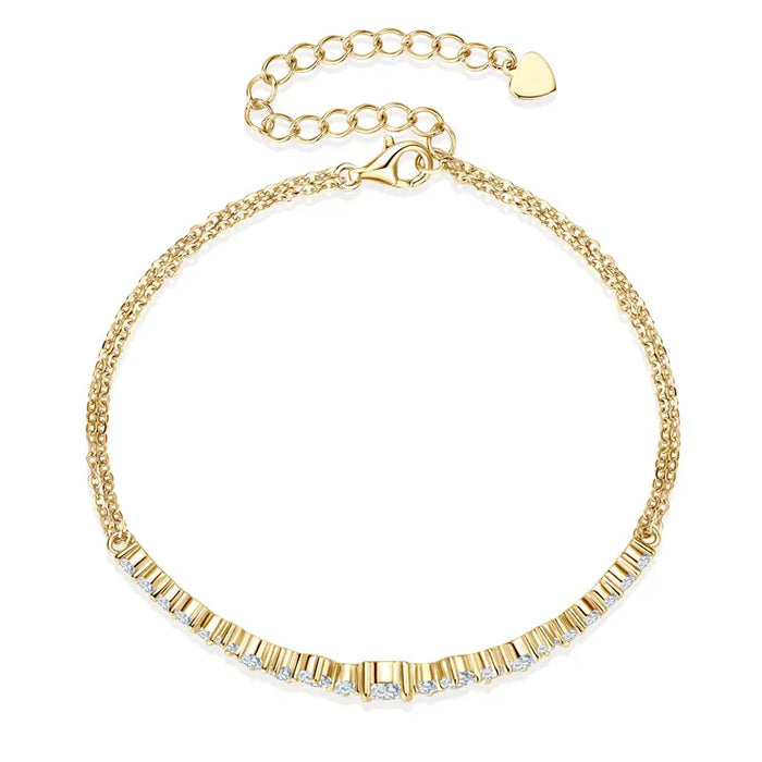 Moissanite Bracelet – Adjustable 925 Sterling Silver Design