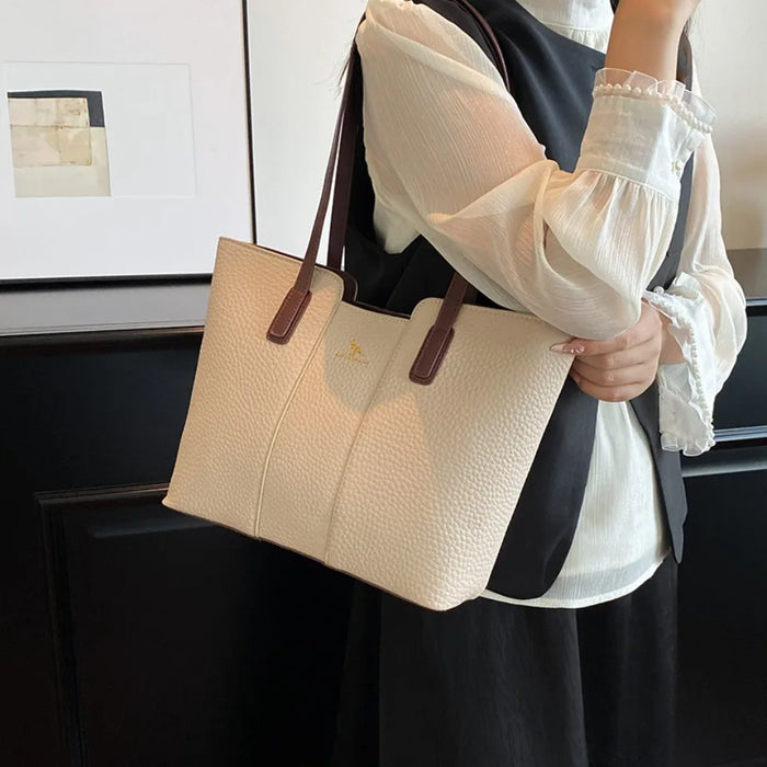Luxurious Women’s Leather Shoulder Bag – Stylish Microfiber Synthetic Leather Casual Tote - Samanta Factory