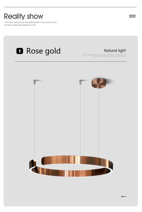 C Ring LED Pendant Light – Dimmable Nordic Hanging Lamp for Dining & Bedroom Spaces - Samanta Factory