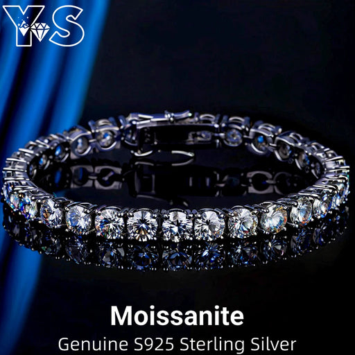 Vintage Moissanite Bracelet 925 Sterling Silver Unisex Certified Jewelry