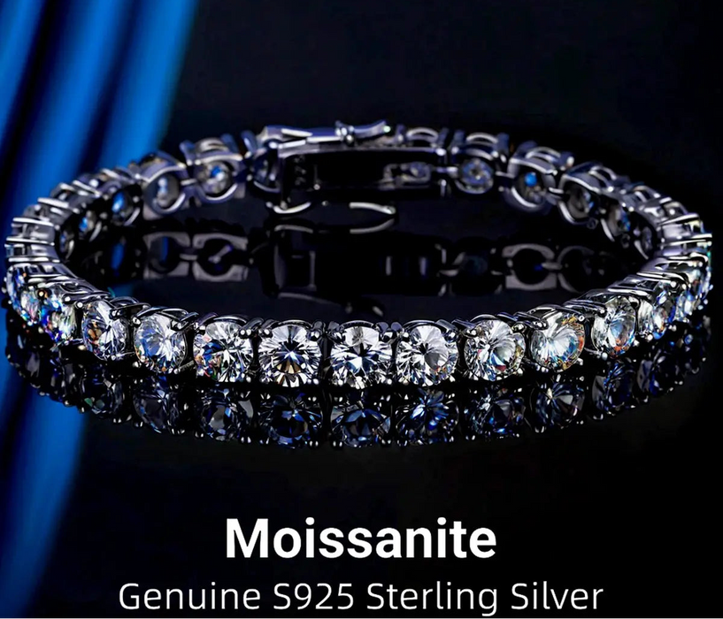 Vintage Moissanite Bracelet 925 Sterling Silver Unisex Certified Jewelry