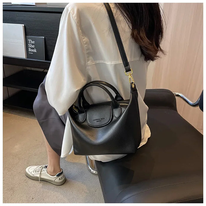 Compact Unisex Barrel-Shaped Crossbody Bag with Modern Flap Design - Samanta Factory