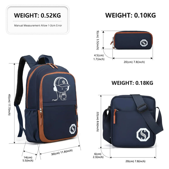 Luminous School Backpack Set – 3-in-1 Glow-in-the-Dark Bag with Laptop Compartment & Accessories