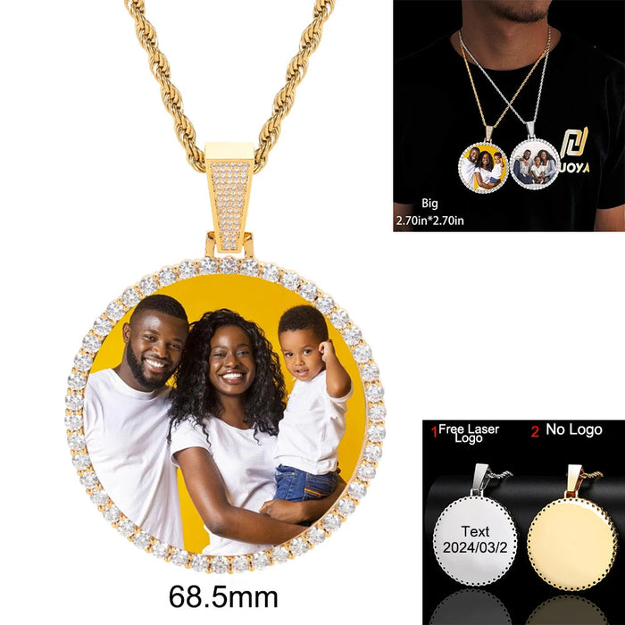 Custom Photo Necklace – Personalized Medallion Picture Pendant Chain SF