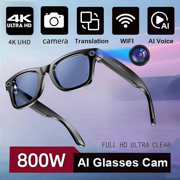 AI Smart Glasses with HD Camera & Translation – Color-Changing Bluetooth Calling Sunglasses SF