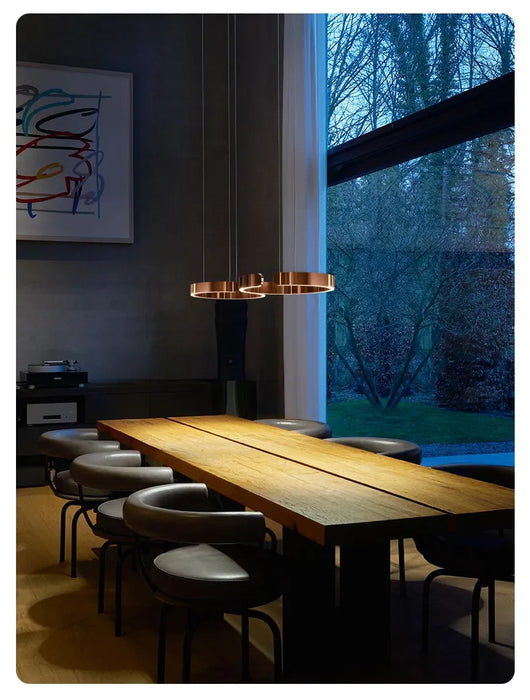 C Ring LED Pendant Light – Dimmable Nordic Hanging Lamp for Dining & Bedroom Spaces - Samanta Factory