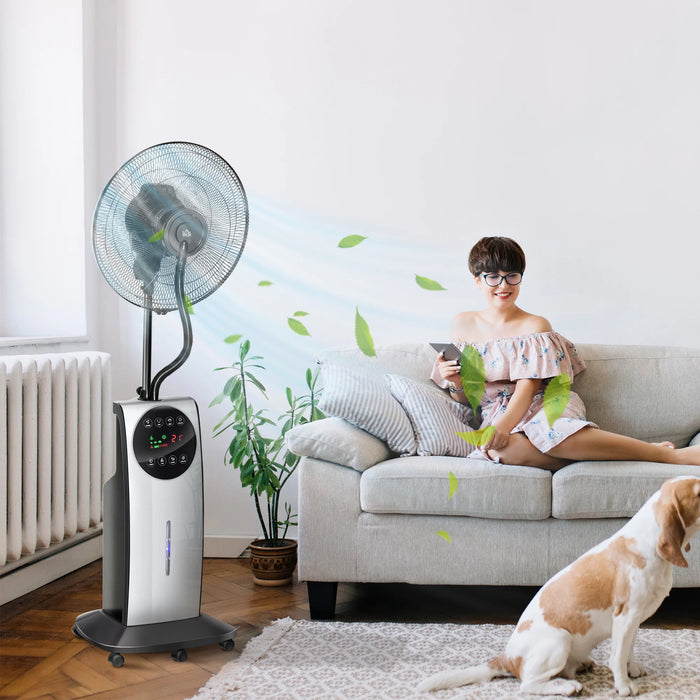 Misting Fan with Mosquito Repellent – 3.1L Tank Standing Floor Fan with Remote Control