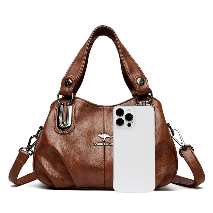 Women’s Tote Bag – Sequined Letter Design & Soft Leather Shoulder Handbag - Samanta Factory