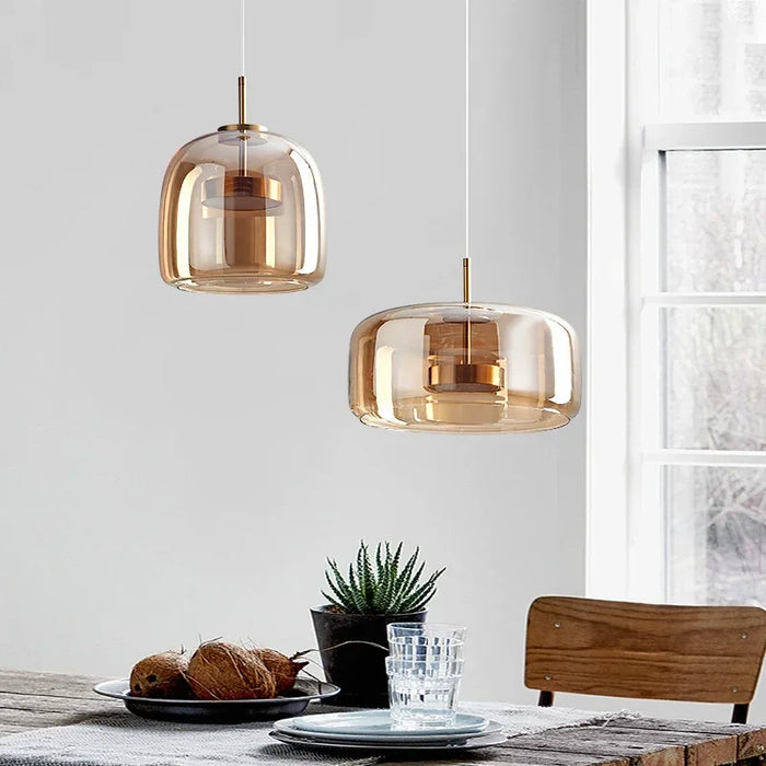 Pendant Light – Nordic Glass Design with Adjustable Height & Warm LED Illumination - Samanta Factory