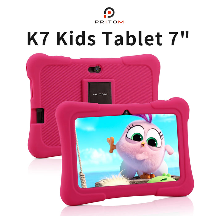 Kids Android Tablet – 7-Inch PRITOM K7 with WiFi, 32GB Storage, Parental Controls & Protective Case - Samanta Factory