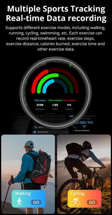 Smart Health Ring – Touchscreen Activity & Wellness Tracker SF