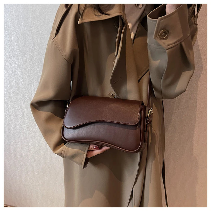 Women’s PU Saddle Bag – Stylish Hasp Closure & Interior Zipper Pocket - Samanta Factory