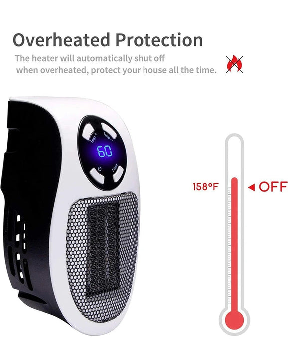 Mini Electric Space Heater – Adjustable Temperature & LED Display Samanta Factory