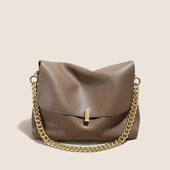 Leather Crossbody Bag - Vintage Soft Flap Style SF