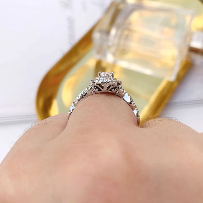 Sterling Silver Bridal Ring Set – Pear Cut Zircon Elegance SF