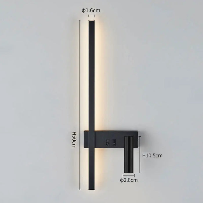 Nordic Modern LED Wall Lamp – Black & White Minimalist Design for Living Room & Bedroom - Samanta Factory