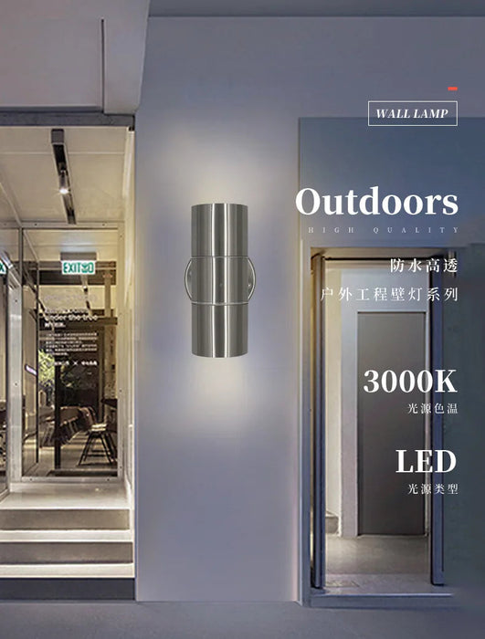 Stainless Steel LED Wall Light – IP65 Waterproof GU10 Up Down Outdoor Sconce SF