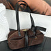 Women's Genuine Cowhide Leather Tote Bag – Large Capacity Suede Velvet Shoulder Handbag SF