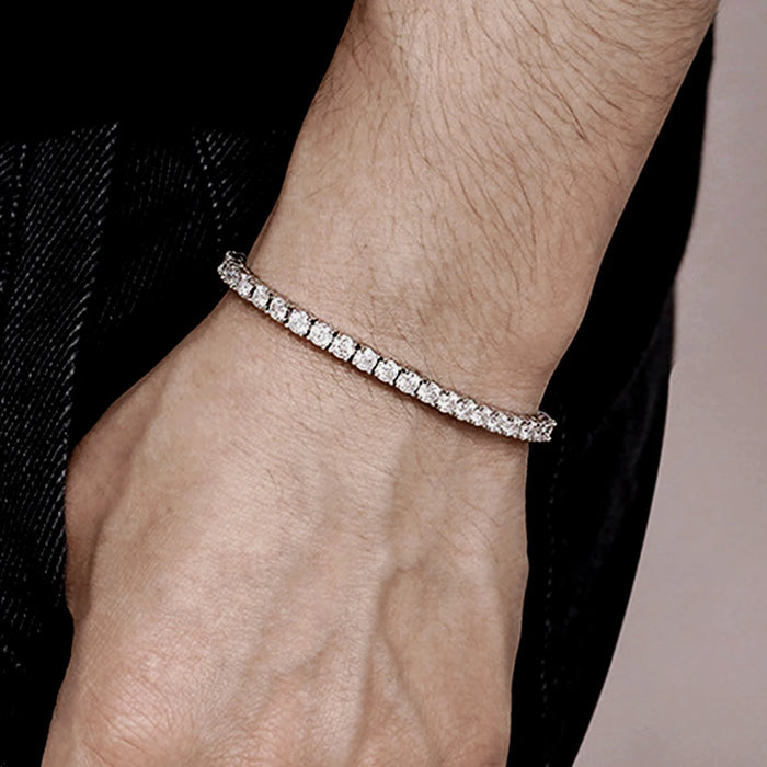 Moissanite Vintage Bracelet – 925 Sterling Silver Unisex Jewelry - Samanta Factory