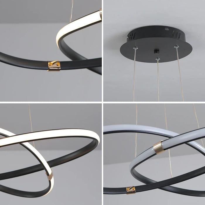 Modern E27 Alloy Pendant Light – Black & Gold LED Ceiling Fixture - Samanta Factory