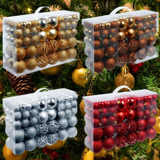 100PCS Christmas Ball Ornament Set in Multiple Colours for Tree Decoration