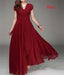 Party Dress – V-Neck Chiffon Elegance - Samanta Factory