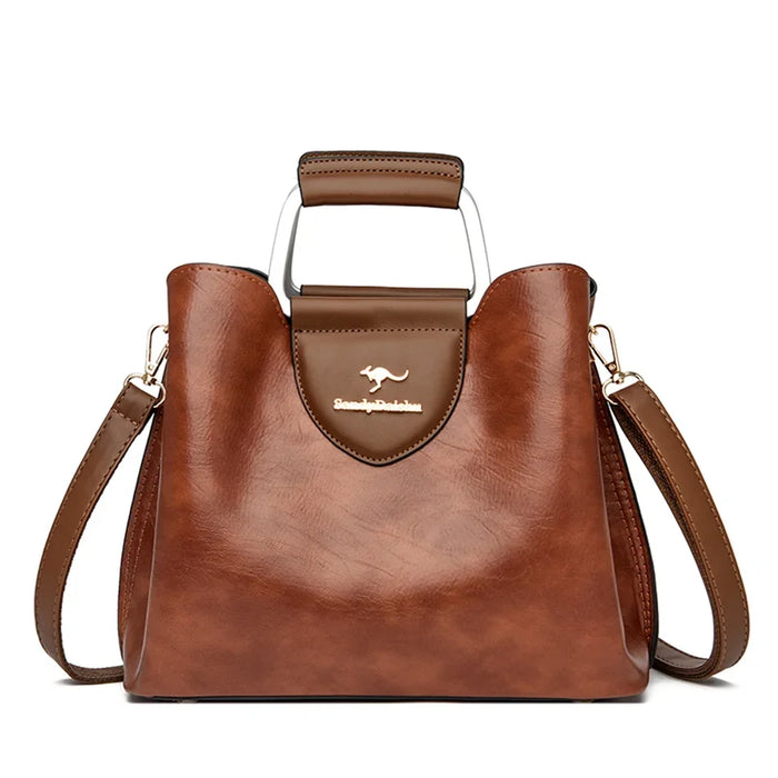 Women’s Leather Tote Bag – Luxury Designer Shoulder & Crossbody Handbag - Samanta Factory