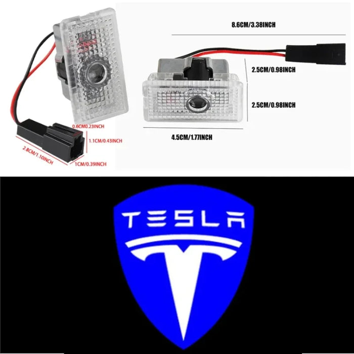 Tesla 2Pcs Car Door Projector Welcome Lights Accessories For Tesla Model 3 S X Y Cybertruck Roadster SpaceX Car Accessories - Samanta Factory