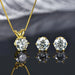 Classic Moissanite Pendant & Stud Earrings Set with Certificate SF
