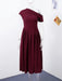 Maxi Dress – Pleated Patchwork Elegance - Samanta Factory