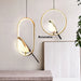 Gold and Silver Magpie Bird Pendant Light – Modern Hanging LED Lamp for Bedroom or Hotel