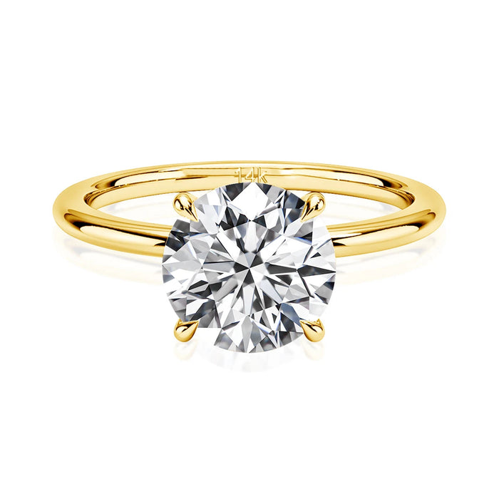 14K Gold Moissanite Ring – Certified Round-Cut Brilliance SF