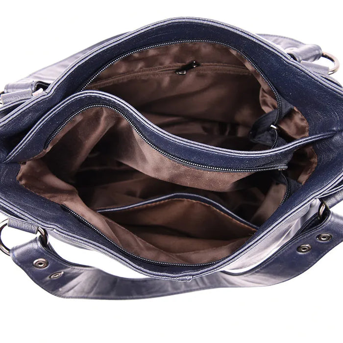 Genuine Leather Tote Bag – Vintage Unisex Handbag with Large Capacity - Samanta Factory
