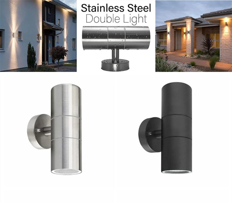 Stainless Steel LED Wall Light – IP65 Waterproof GU10 Up Down Outdoor Sconce SF
