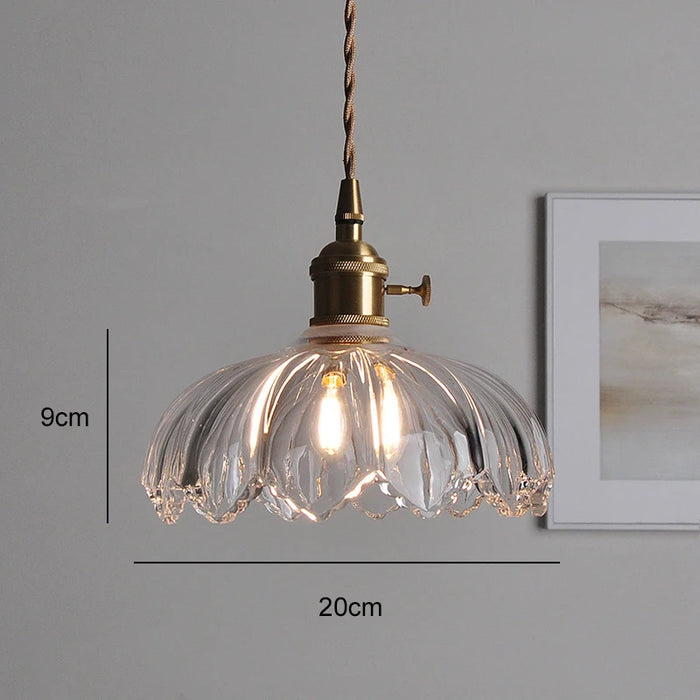 Japanese Glass Pendant Light – Polished Copper Ceiling Lamp for Modern Homes - Samanta Factory