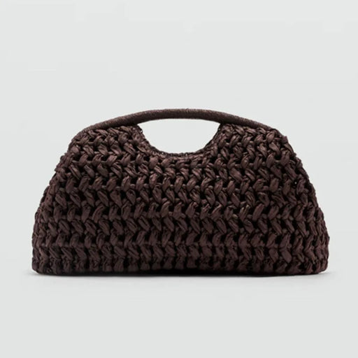 Women's handwoven straw raffia hobo clutch bag with polyester lining lightweight natural construction elegant bohemian design for summer beach vacation travel and evening occasions