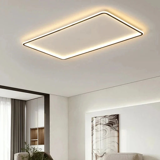 Modern ultra-thin LED ceiling light with remote control, dimmable settings, and multiple color temperatures for bedroom, living room, dining room, and kitchen lighting