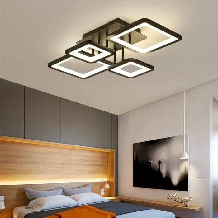 LED Ceiling Light – Modern Geometric Design with Remote Dimming - Samanta Factory