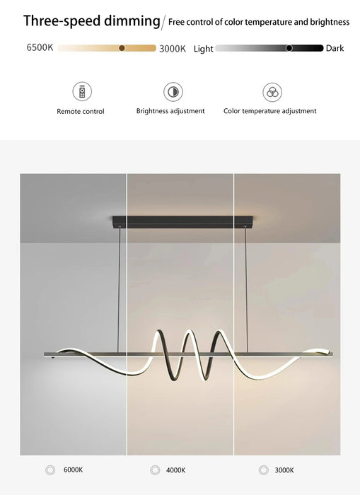 Contemporary Aluminum & Acrylic Pendant Chandelier with Adjustable Brightness & Remote - Samanta Factory